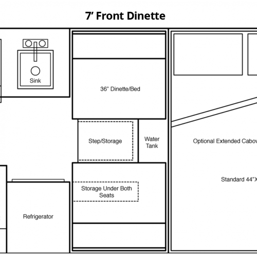 7' Front Dinette Floorplan
