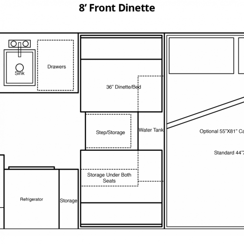 8' Front Dinette Floorplan